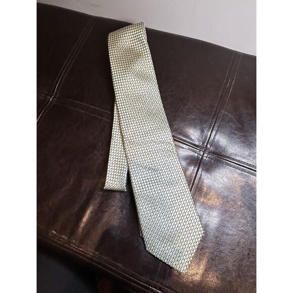 Stafford Gold Green Black 100% Silk Men’s Neck Tie - Picture 4 of 7